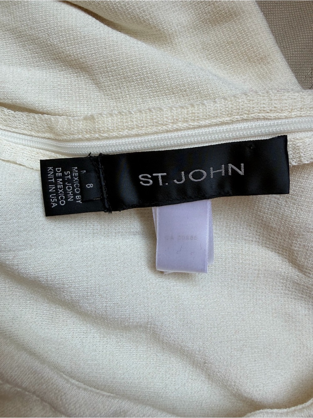 St. John Ivory and Gray Colorblock Midi Dress - Picture 3 of 4